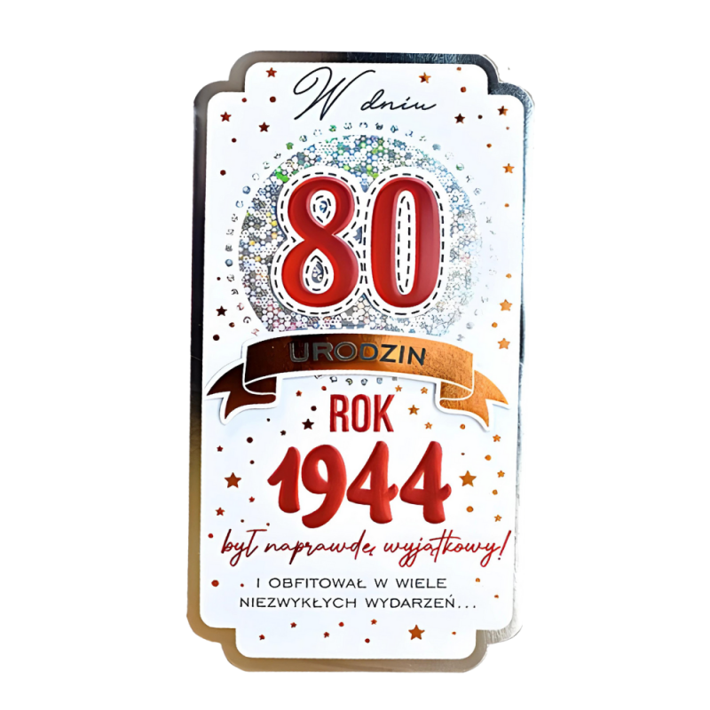 Kartka z życzeniami na 80 urodziny rocznik 1944 - 2