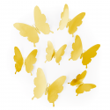 Naklejki na ścianę ozdobne 3D motylki złote 12szt - 1