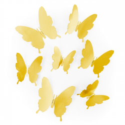 Naklejki na ścianę ozdobne 3D motylki złote 12szt