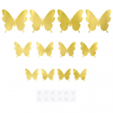 Naklejki na ścianę ozdobne 3D motylki złote 12szt - 3