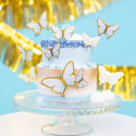 Toppery na tort motylki niebiesko-złote 10szt 9cm - 4