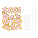 Toppery na tort motylki różowo-złote 10szt 9cm - 3