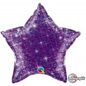 Balon foliowy 20 gwiazda holograficzna fioletowa - 1