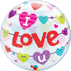 Balon Baner I Love You bubble - 1