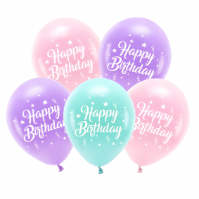 Balony lateksowe urodzinowe Happy Birthday 5szt - 1