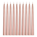 Świeczki świece stożkowe różowe złoto 24cm 10szt - 3