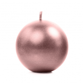 Świeca świeczka metalizowana kula różowe złoto 8cm - 1