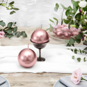 Świeca świeczka metalizowana kula różowe złoto 6cm - 2