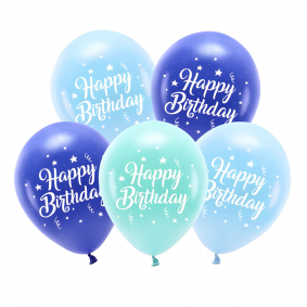 Balony lateksowe urodzinowe niebieskie 5 szt - 1