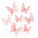 Naklejki ozdobne motyle ażurowe rosegold 12szt - 1