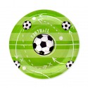 Talerzyki papierowe zielone piłka nożna 18cm 6szt - 2