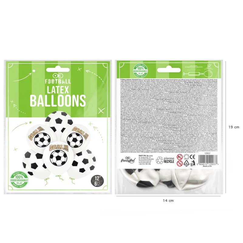 Balony lateksowe piłka nożna futbol Fifa 30cm 6szt - 2