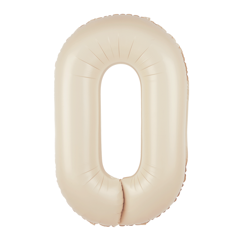 Balon foliowy cyfra 0 kremowy mleczny duży 100cm - 1