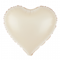 Balon foliowy serce matowy kremowy mleczny 45cm - 1