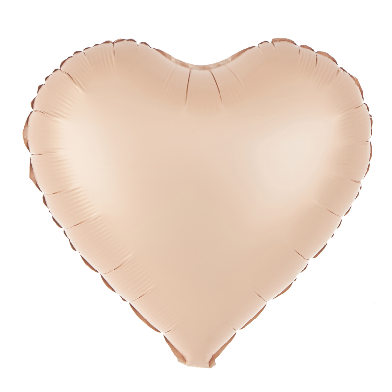 Balon foliowy serce matowy jasny karmelowy 45cm - 1