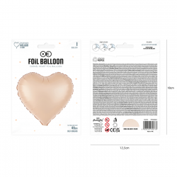 Balon foliowy serce matowy jasny karmelowy 45cm - 2