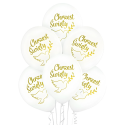 Balony lateksowe białe gołąb Chrzest Święty 6szt - 1