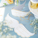 Zaproszenie na Chrzest skrzydła biało-złote 10szt - 4