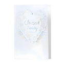 Karnet Chrzest Święty pamiątka serce z kwiatami - 2