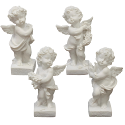 Figurka ozdobna aniołek na podstawce biały 9cm