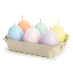 Świeczki jajka pastelowe pisanki wielkanocne 6szt - 2
