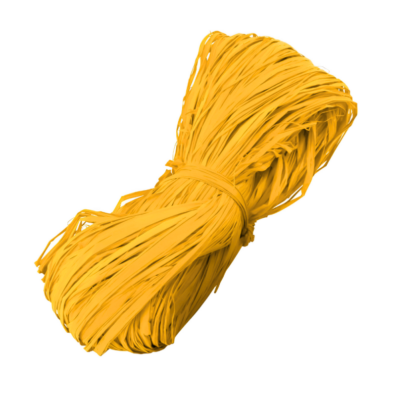 Rafia dekoracyjna wypełniacz ciemny żółty 100g - 1