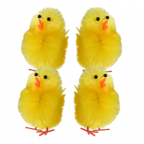 Kurczaki żółte małe wielkanocne ozdobne 4szt - 1
