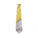 Krawat cekinowy zmieniający kolor złoty -srebrny - 1