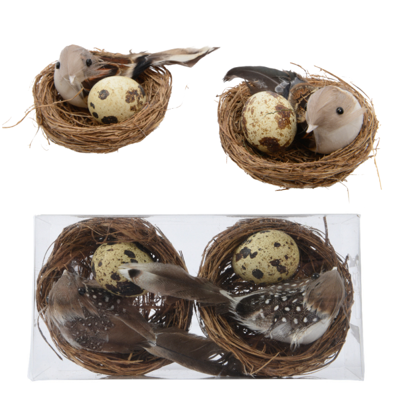 Ptaszek w gnieździe z jajkiem wielkanocna ozdoba - 2