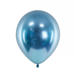 Balony lateksowe metaliczne niebieskie 30cm 50szt - 2