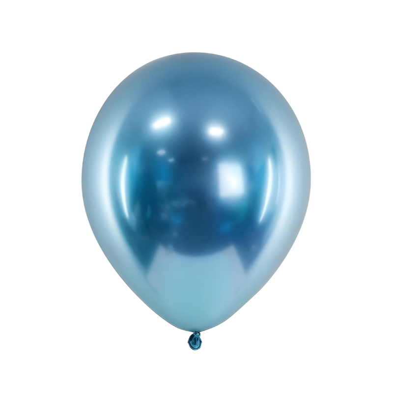 Balony lateksowe metaliczne niebieskie 30cm 50szt - 2
