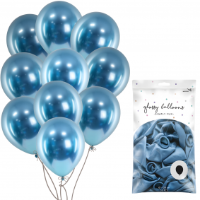 Balony lateksowe metaliczne niebieskie 30cm 50szt - 1