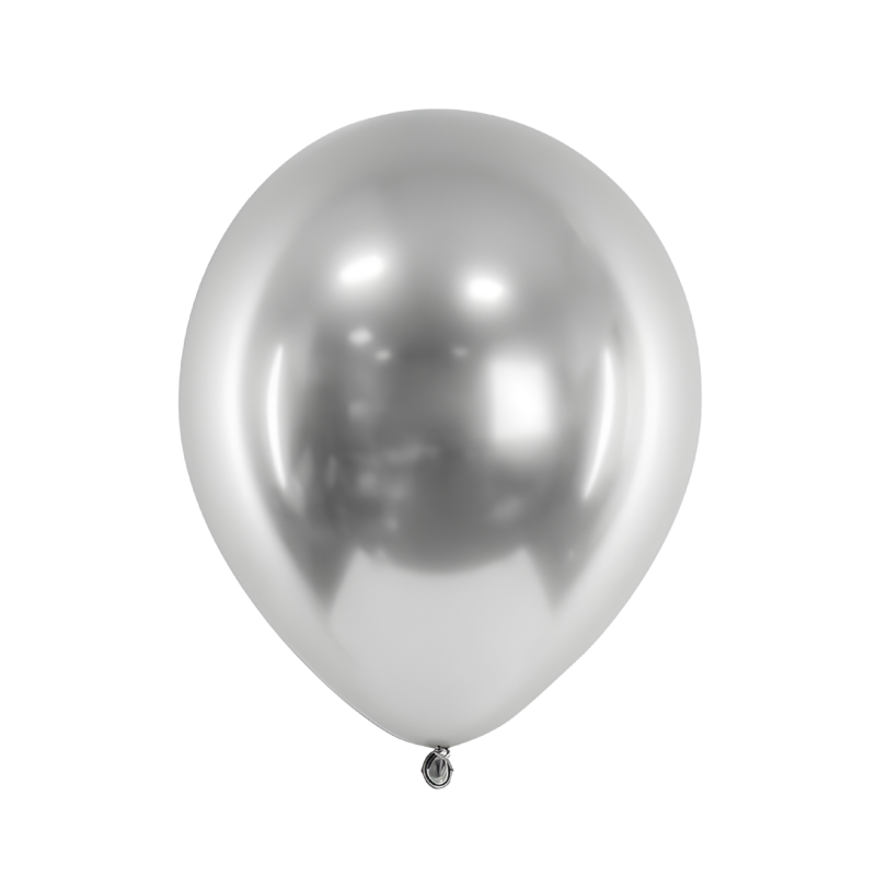 Balony lateksowe metaliczne srebrne 30cm 50szt - 2