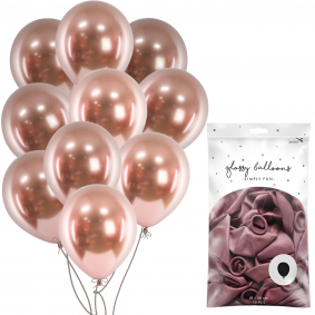 Balony lateksowe metaliczne różowe złoto 30cm 50sz - 1