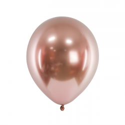 Balony lateksowe metaliczne różowe złoto 30cm 50sz - 2