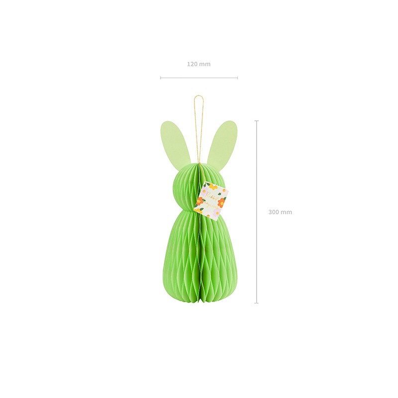 Papierowy króliczek plaster miodu zielony 30cm - 4
