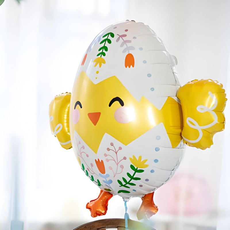 Balon foliowy żółty kurczak pisklę w skorupce 79cm - 2