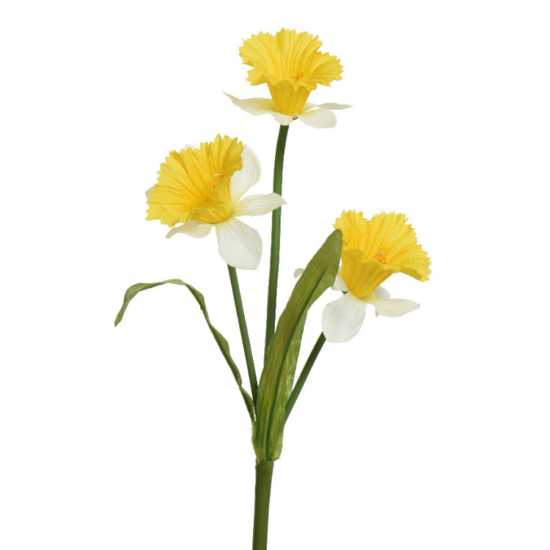Narcyz na łodydze sztuczny kwiatek żółty 60cm - 4