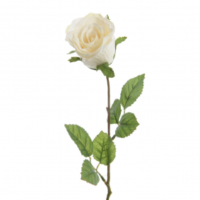 Róża sztuczna jasna kremowa łodyga kwiat 45cm - 1