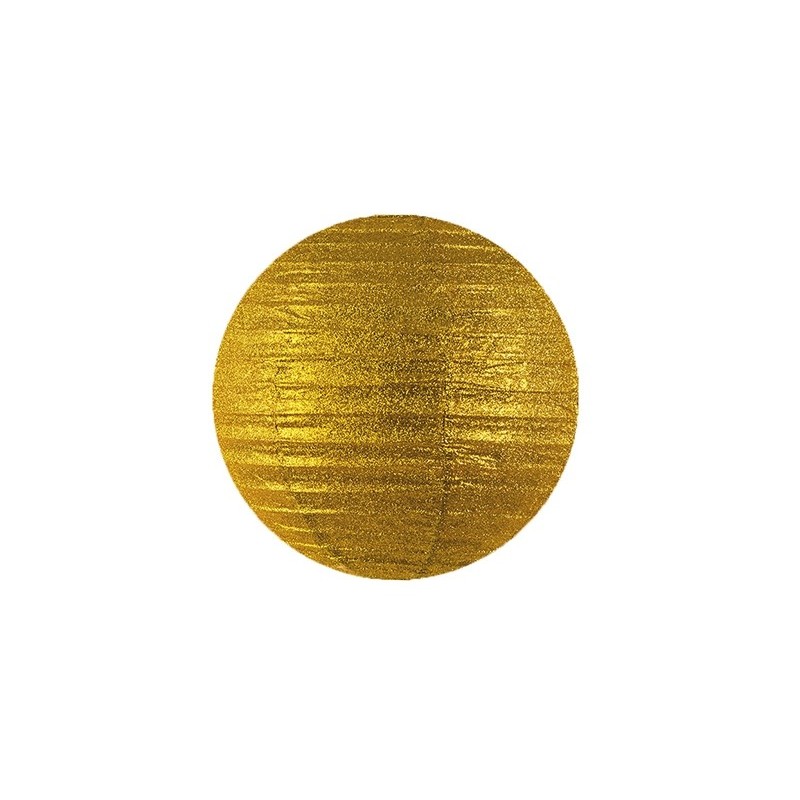 Lampion brokatowy złoty okrągły dekoracyjny 20cm - 1