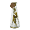 Świecznik szklany z kwiatami suszonymi 19 cm - 4