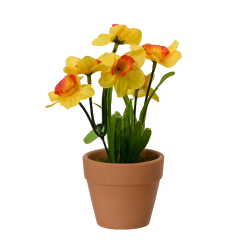 Sztuczna roślina wiosenna żonkil w doniczce 18cm - 2