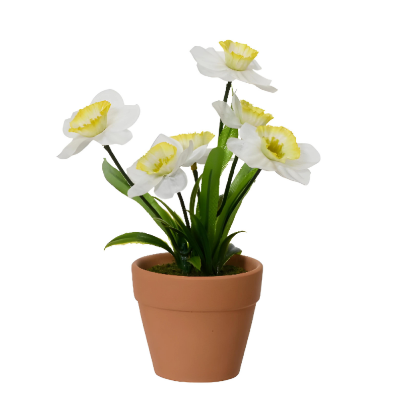 Sztuczna roślina wiosenna żonkil w doniczce 18cm - 6