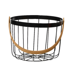 Koszyk koszyczek metalowy z drewnianą rączką 19cm - 3