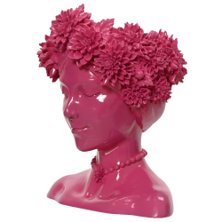 Donica głowa kobiety z wiankiem kwiatów róż 30cm - 2