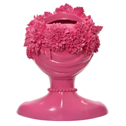 Donica głowa kobiety z wiankiem kwiatów róż 30cm - 3