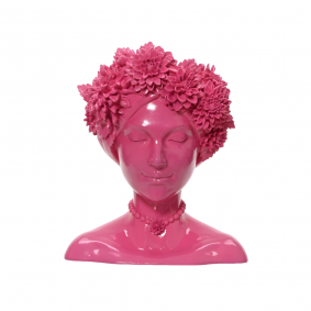 Donica głowa kobiety z wiankiem kwiatów róż 20cm - 1