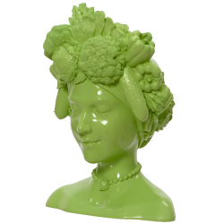 Doniczka głowa kobiety z warzywami zielona 36cm - 2