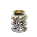 Świecznik szklany bańki z suszonymi kwiatami 9cm - 4