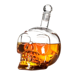 Karafka do Whisky szklana Czaszka z korkiem 650ml - 3